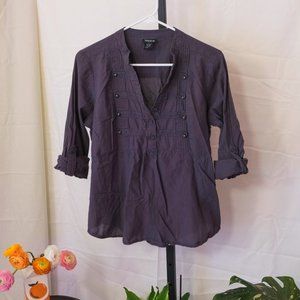 Torrid Grey Military Style Blouse